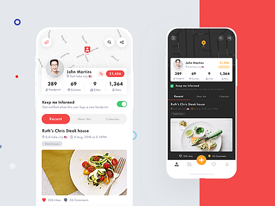 Food app home page feed food app profile social user experience user interface