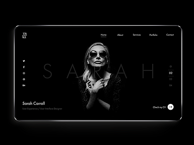 Personal portfolio site. clean dark layout minimal portfolio typography ui ux web web design website