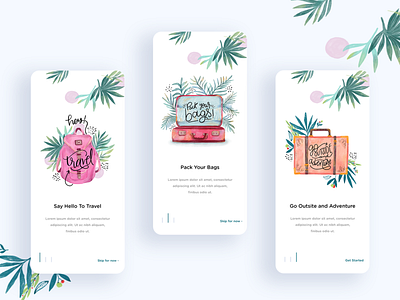 Travel app Onboarding app cards creativity dashboard design icon illustration interaction landing page logo minimal mobile mobile landing page mobile responsive onboarding profile subscribe typography webdesign website