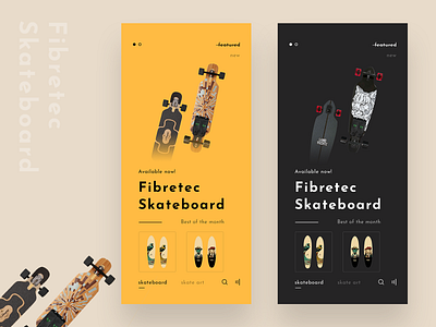 Skateboard Graphics eCommerce app design.