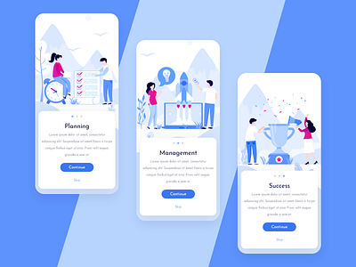 Onboarding For Project Management app cards