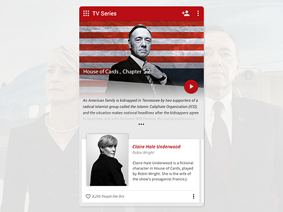 TV show application android application design house of cards kevin spacey material design tv series tv show ui