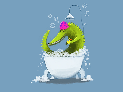 Crocodile bath time