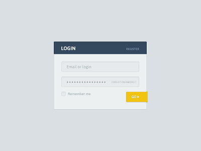 Login Rebound blue clean login rebound ui ui kit yellow