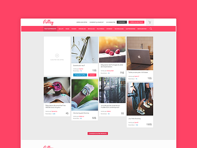 Pullsy Home Db buy ecommerce online pink pullsy sell shop small ads ui ux