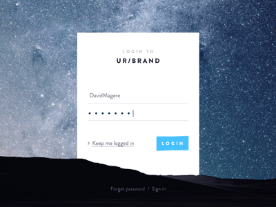 Login page Idea - Free psd animation blue form freebie gif login psd psddd sky stars ui