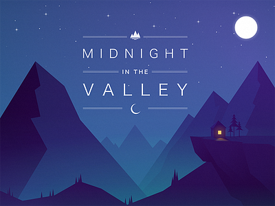 Midnight in the Valley illustration nature night sketch valley