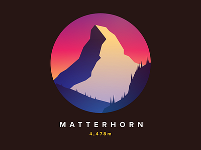 Matterhorn bucketlist illustration matterhorn mountain nature sketch sunset swiss switzerland