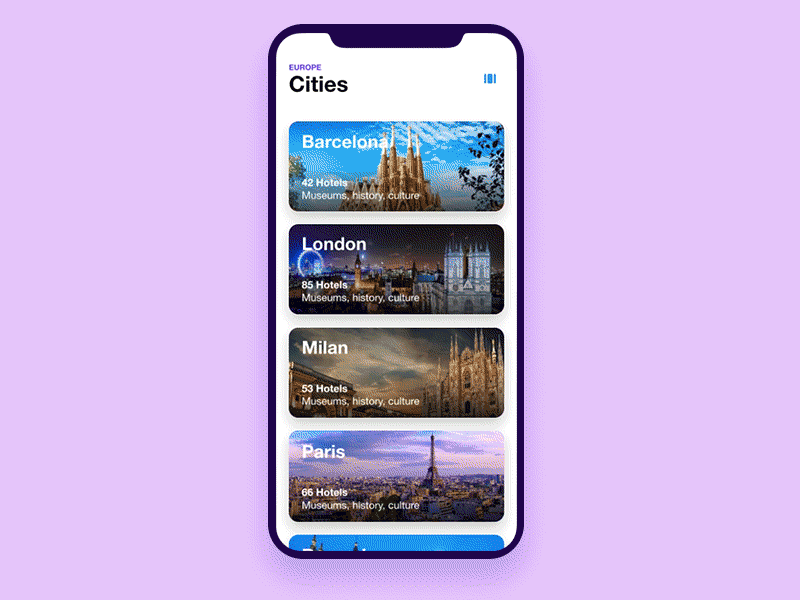 Travel App Concept for iPhone X