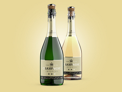 Premium Champagne Mockup 3d bottle champagne clear drink glass green label mock up mockup sparkling wine wine