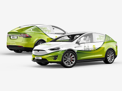 Tesla Model X Electric Car Mockup