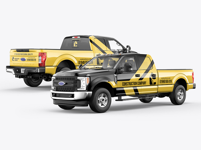 5-in-1 Ford F250 Pickup Truck Mockup Pack by Denes Demeter on Dribbble