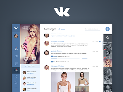 VK Redesign - Messages dashboard messages social network vk vkontakte вк вконтакте