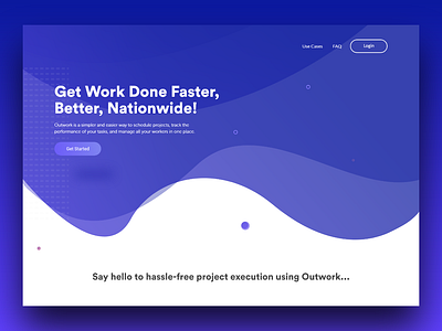 Outwork Website design adobexd awesome design blue landing page landing page design