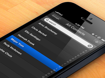 IOS 7 Dark Contacts UI dark ios ui