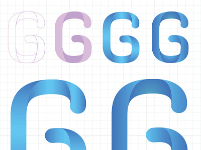 Gribbon Test g gradient letter logo monogram ribbon