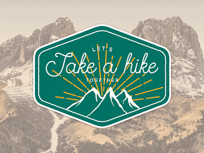 Let's take a hike together hiking labels mountains sticker stickermule