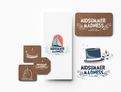 Midsummer Madness logo design art brand brand design branding design digital event floral illustration logo moomin typography