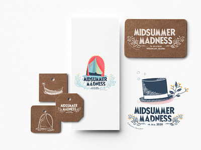 Midsummer Madness logo design art brand brand design branding design digital event floral illustration logo moomin typography