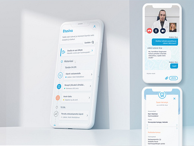 Terveystalo health care application app branding chat clean design digital doctor health history timeline ui user interface ux