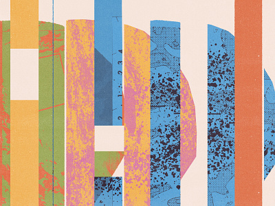205 collage illustration type typography