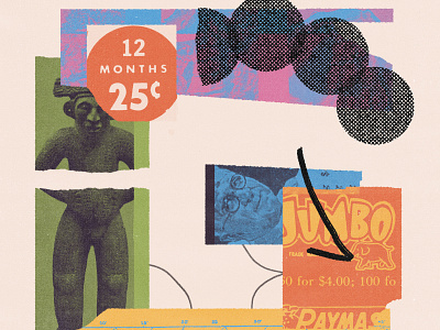 208 collage illustration lo fi type typography