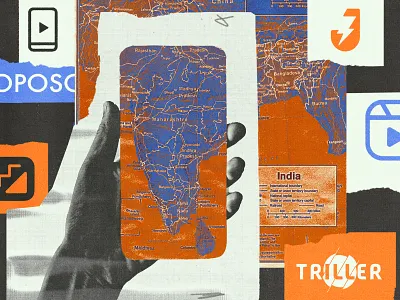 247 billboard blue collage editorial illustration illustration india lo fi music orange print tiktok