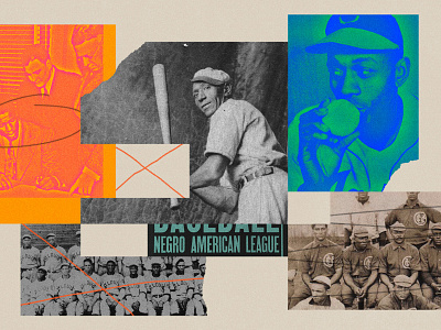 248 baseball black history collage editorial illustration illustration lo fi print racism segregation