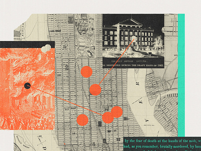 263 collage editorial illustration history illustration lo fi manhattan map new york nytimes print sunday review