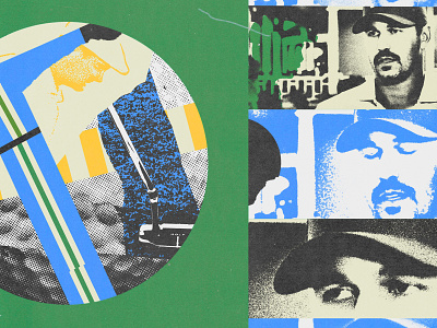 281 blue collage editorial editorial illustration golf green illustration lo-fi print yellow