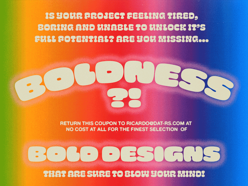 OPEN 4 BIZ 3 ad cheee colors psychedelic rainbow self promotion type typography typography design variable font vernacular