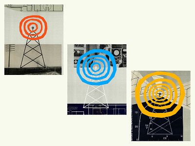 Google News Initiative | Media Timeline | «3G, 4G, 5G» antennae collage communications editorial illustration illustration internet mobile network waves