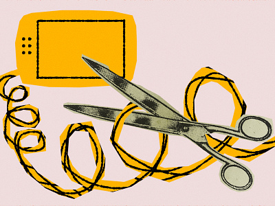 Google DNI | Media Timeline | «Cord-cutting trends begin» collage cord cutting editorial illustration illustration netflix screens streaming television tv