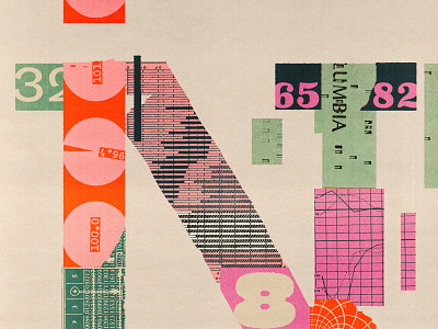 N is for Numbers collage distortion editorial illustration illustration lettering lo fi print type typography vintage