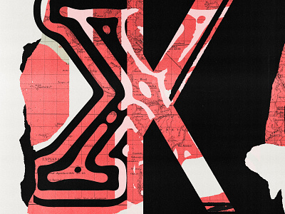 X marks the spot collage distortion editorial illustration illustration lettering lo fi print type typography vintage