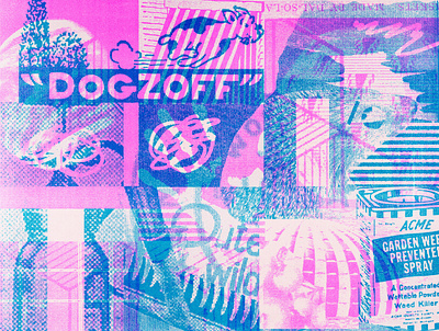mole vs. high blue collage distortion illustration lo fi multiply overprint pink poster print vintage