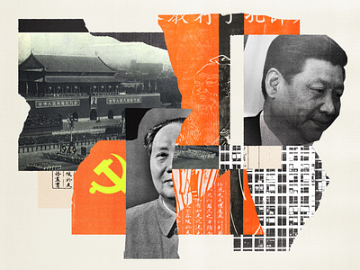 180 china collage communism editorial illustration history illustration international politics lo-fi politics print vintage