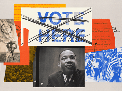 182 civil rights collage editorial illustration election grassroots movements illustration march martin luther king mlk politics susan b. anthony voting rights