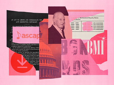 192 business collage editorial illustration illustration lo fi music print