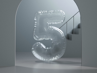 Inflate - Number 05 3d design illustration inflatable number typography