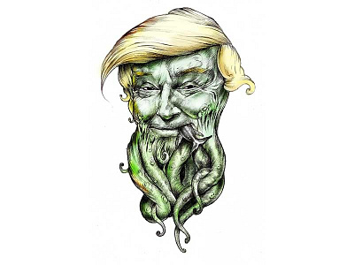Donald Trump as Cthulhu (please, no offence :) illustrationstickercthulhutrump