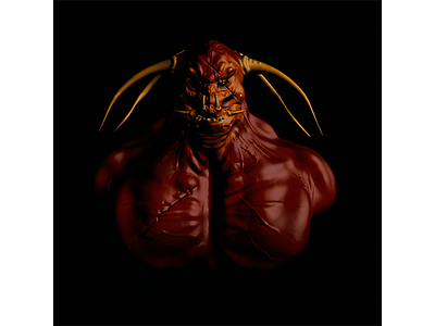 Belial 3ddemonredsculptriscakamura