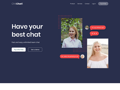 ChitChat App Website Landing Page (Mock) design ui web