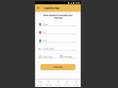 Logistics App - Trip Cost Calculator