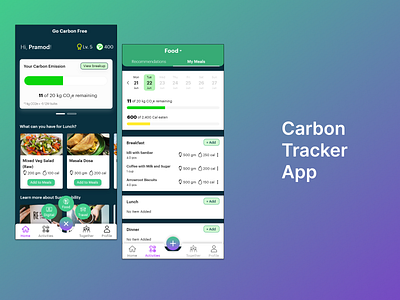 Carbon Tracker App app concept design mobile