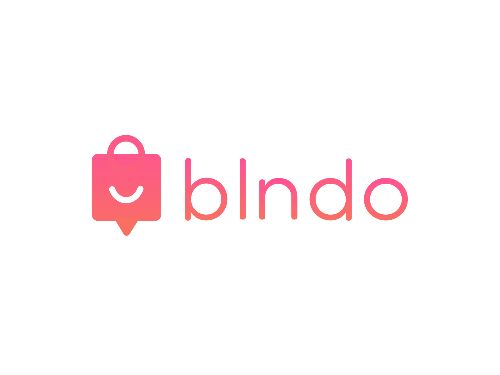 Blndo Logo Animation 2d after effects animation brand brand identity branding animation chat e-commerce icon animate icon design logo logo animation motion design red shapes shopping shopping bag