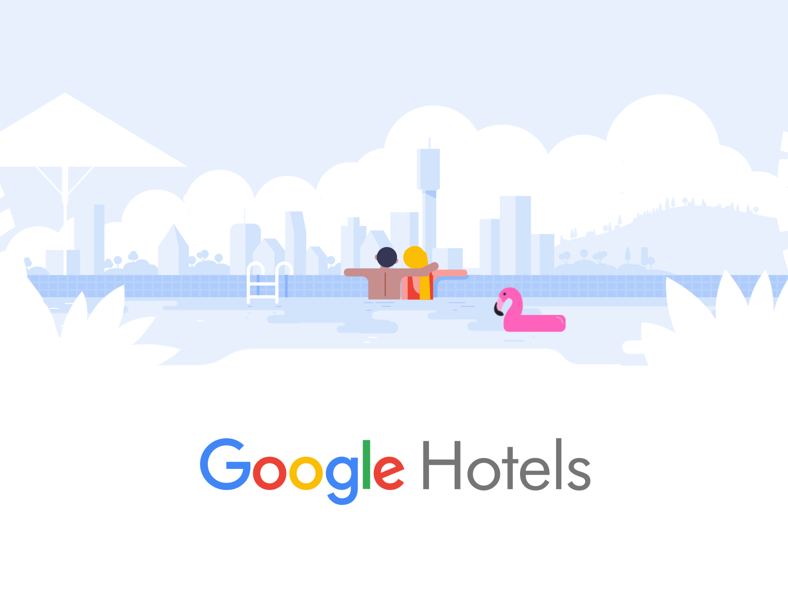 Google Hotels 2d after effects animation brand animation brand design character animation design flamingo google google design google hotels hotels illustration motion design