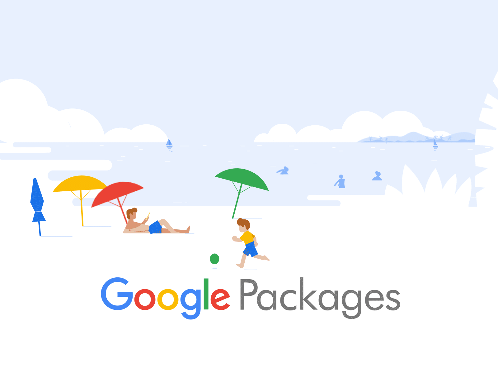 Google Packages 2d animation animations ball beach boat logo brand brand animation character character animation football google google design illustration kid motion design