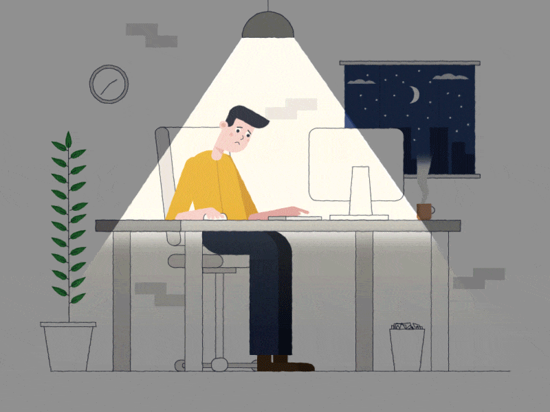 The motion designer struggle after effects animation character desk idea illustrating illustration motion design motion designer outlined struggle