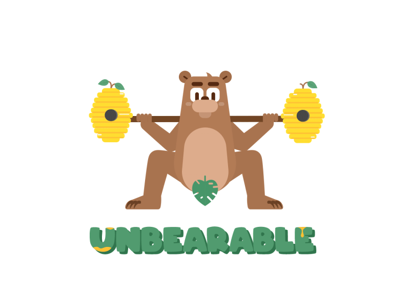 Unbearable animation bear bear logo beehive branding character design honey illustration logo motion design motion graphics motiondesign